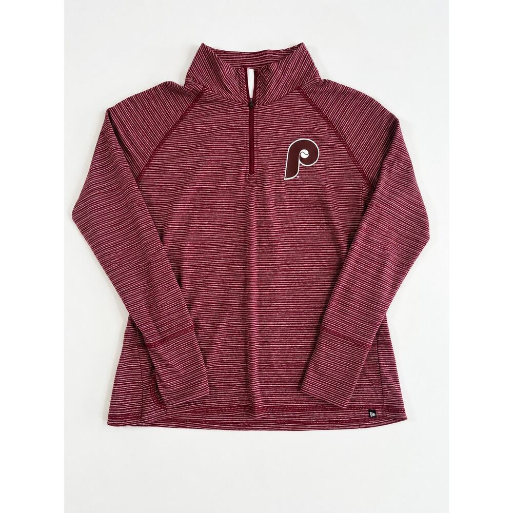 Philadelphia Phillies  Pullover Womens Large Burgundy Space Dye New Era MLB